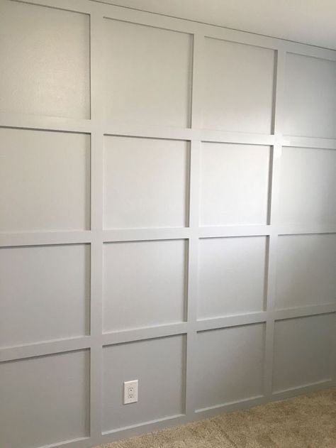 Batten Wall, Painted Wood Walls, Board And Batten Wall, Accent Wall Bedroom, Bedroom Accent, Board And Batten, Wall Installation, Room Remodeling, White Paneling