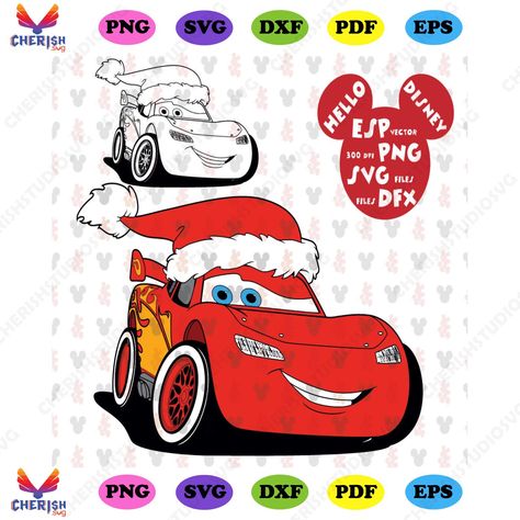 Christmas Hat Clipart, Disney Car, Hat Clipart, Mc Queen, Disney Pixar Cars, Pixar Cars, Disney Crafts, Cricut Projects Vinyl, Disney Cars