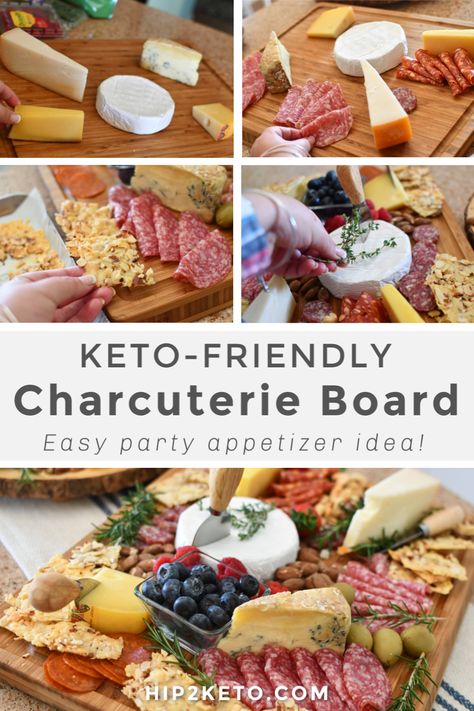 Try compiling a keto charcuterie board that includes a delicious selection of low carb bites, all will love! These meat and cheese boards are super trendy right now, and for good reason! They are versatile and can be designed for every taste and budget, and are very simple to put together at home using odds and ends from the pantry and fridge. #keto #appetizer #party Appetizer Charcuterie Board, Keto Charcuterie Board, Meat Cheese Tray, Keto Charcuterie, Keto Sausage Balls, Keto Crackers Recipe, Appetizers Meat, Meat And Cheese Tray, Charcuterie Board Meats