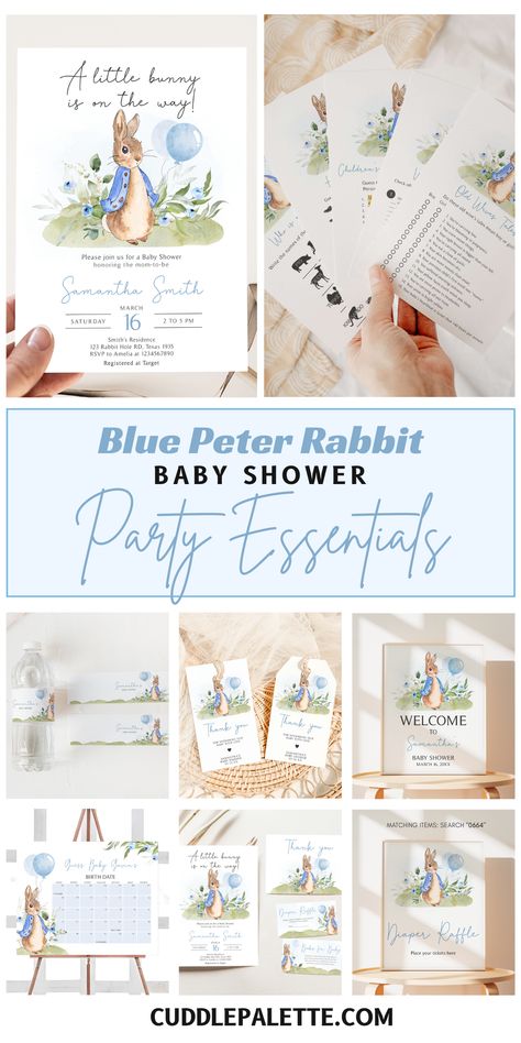 Treat your guests to a spring fantasy with our Blue Peter Rabbit baby shower party essentials. Flip through our Boy Bunny-themed collection of invitations, party decors, and games to make your baby shower an extraordinary one. Click through and start planning! Games To Make, Peter Rabbit Party, Old Wives Tale, Blue Peter, Spring Baby Shower, Party Essentials, Rabbit Baby, Baby Shower Party, Peter Rabbit