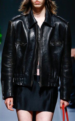 Women's Prada Spring Summer 2022 Collection | Moda Operandi Prada Leather Jacket, Satin Mini Skirt, Prada Fashion, Prada Collection, Prada Spring, Spring Summer 2022, Prada Leather, Summer 2022, Global Fashion