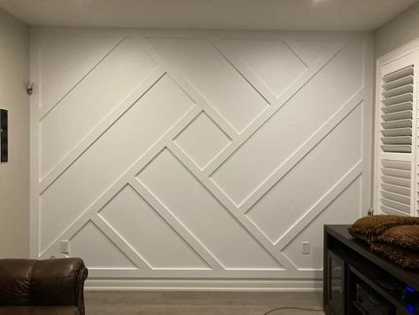 Trim Wall Design, Unique Wall Design, Batten Walls, Trim Wall, Accent Wall Design, House Wall Design, Room Accent Wall, Accent Wall Designs, Wood Accent Wall