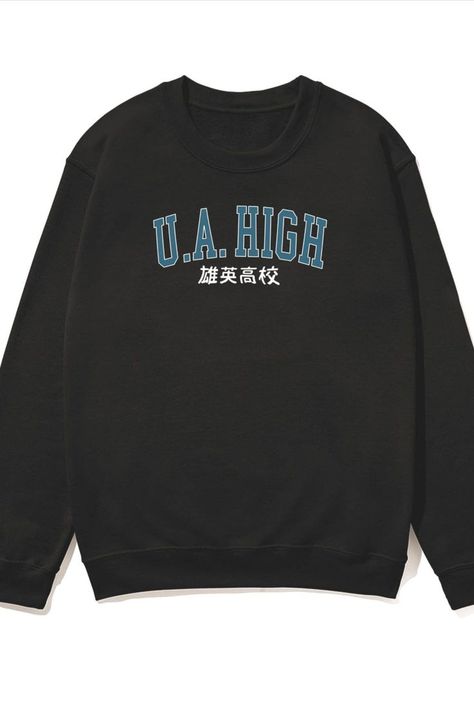 U A High sweatshirt Shinso Cosplay, Bakugo Deku, Kawaii Sweater, Bulls Shirt, Boku No Academia, Skull Sweatshirt, Anime Sweatshirt, Aesthetic Hoodie, Club Sweatshirts