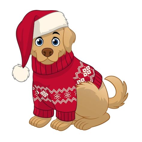 Lindo golden retriever de dibujos animad... | Premium Vector #Freepik #vector #perro-navidad #adornos-navidenos #claus #perro-dibujo Cute Golden Retriever Puppy, Cute Golden Retriever, School Book Covers, Christmas Decoupage, Christmas Costume, Golden Retriever Puppy, Retriever Puppy, Christmas Costumes, Golden Retrievers