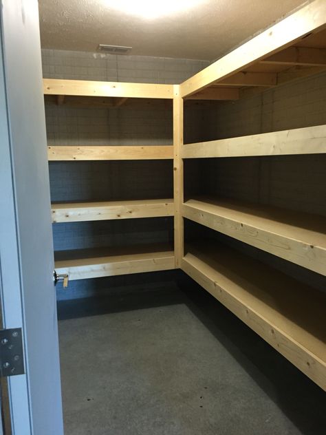 Storage Closets Basement, Narrow Storage Room Shelving, Finished Storage Room, Furnace Room Storage, Large Storage Closet Organization, Basement Storage Ideas Shelves, Basement Storage Closet Ideas, Small Basement Storage Room, Basement Storage Room Ideas