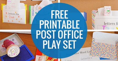 Use our free post office play printables to set up your own post office complete with a sign, stamps, and personal letter boxes! Post Office Play, February Lesson Plan, Community Helpers Crafts, Community Helpers Preschool Activities, February Lessons, Winter Lesson Plan, Dramatic Play Themes, Dramatic Play Area, Dramatic Play Centers