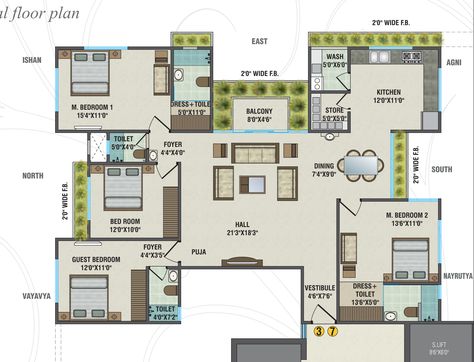 4bhk Apartment Plan Layout, 3 Bhk House Plan Indian Vastu, 4bhk Flat Plan Layout, 4bhk Flat Plan, 1500 Sq Ft House Plans In India, 4 Bhk Apartment Plan, 1500 Sq Ft House Plans, Staff Housing, Residential Plan