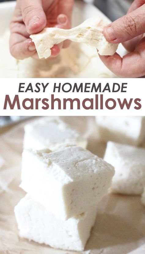 An easy homemade marshmallow recipe that has no corn syrup and can be made fully organic! Make these healthy DIY marshmallows today! #Recipes #FromScratchRecipes #Dessert Marshmallow Recipe No Corn Syrup, Diy Marshmallows, Healthy Marshmallows, Homemade Marshmallow Recipe, Marshmallow Recipe, Homemade Marshmallow, Paleo Recipe, Recipes With Marshmallows, Homemade Marshmallows