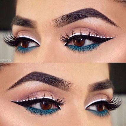 5 Ways To Make Brown Eyes Pop White Liquid Eyeliner, Bird Makeup, Brown Eyes Pop, Eyeliner Designs, Eye Makeup Pictures, Unique Makeup, Eye Makeup Designs, Makeup Tricks, Creative Eye Makeup