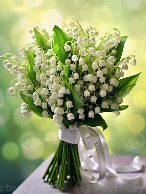 Wedding Flowers Lilies, Lily Of The Valley Wedding Bouquet, Lily Of The Valley Bouquet, Artificial Bridal Bouquets, Tulip Wedding, Lily Of The Valley Flowers, Green Bouquet, Valley Flowers, Lily Wedding