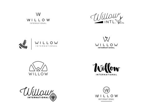 Willow Logo Comps Willow Logo, Brand Exploration, Fantasy Logo, Garden Rock Border, Edging Ideas, Cafe Logo, Creative Block, Studio Logo, Graphic Arts