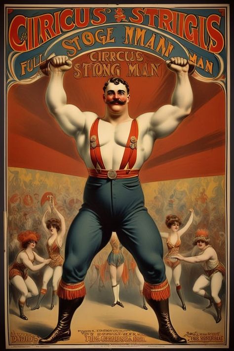 1918 circus poster art style by Mike Lane - Playground 19th Century Circus, Retro Circus Poster, Vintage Circus Posters Illustration, Old Circus Posters, Circus Vintage Poster, Circus Posters Vintage, Vintage Circus Aesthetic, Spooky Circus, Circus Logo