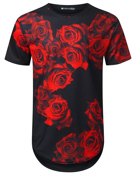 Amazon.com: URBANTOPS Mens Hipster Hip Hop Passionate Floral Longline T-Shirt White, S: Clothing Streetwear T Shirts, Floral Graphic, Hip Hop Streetwear, Streetwear Tshirt, Tee Shirt Print, Mens Fashion Summer, Clothing Styles, Hip Hop Fashion, Mens Clothing