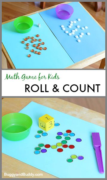 Math Counting Game for Kids: Roll and Count~ buggyandbuddy.com Kindergarten Provocations, Math Counting Games, Maths Problems, September Ideas, Prek Activities, Prek Ideas, Teacher Problems, Math Activities For Kids, Prek Math