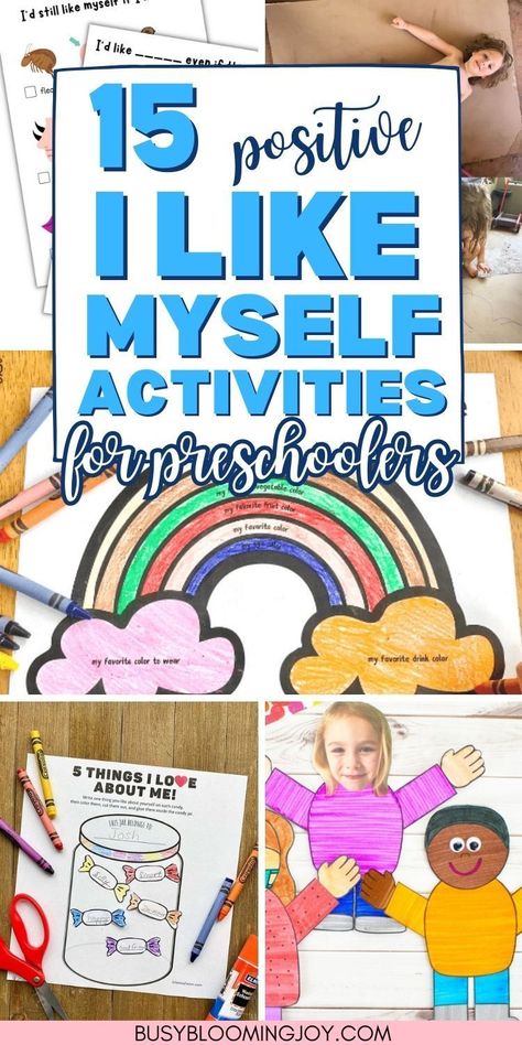 Help build self-esteem & self-concept with all about me crafts for kids, toddlers & preschoolers to do at home or at preschool or kindergarten. Inspired by "I Like Myself” by Karen Beaumont, these easy I like myself book activities will help kids appreciate their uniqueness. I like myself crafts & all about me activities that focus on things I like about myself. An all about me preschool theme for building self-confidence through what i like about myself toddler activities. Preschool crafts Building Self Esteem In Kids, I Like Myself Activities, Friends Activities Preschool, Self Concept Activities For Preschoolers, I Like Myself Book Activities, Affirmation Activities For Kids, Questions For Preschoolers, What I Like About Myself, Things I Like About Myself