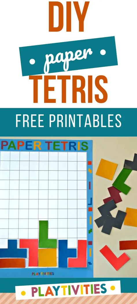 Diy Tetris Game, Tetris Party, Tetris Game, Printable Games For Kids, Online Games For Kids, Summer Math, Paper Games, Summer Fun List, Boost Creativity