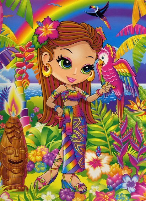 lisa frank girls | Found on forofantasiasmiguel.com Lisa Frank Stickers, Girl Themes, Lisa Frank, Cartoon Girl, Island Girl, 90s Kids, Pics Art, Cute Images, A Cartoon