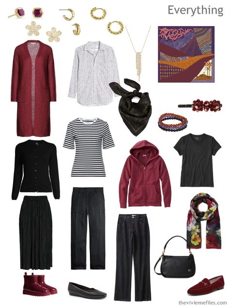 Version 2 - Start with a Scarf: The Ghan by Un Poco - The Vivienne Files Clothes Capsule Wardrobe, Capsule Dressing, Colours That Go Together, At Home Outfits, The Vivienne Files, Vivienne Files, Black Wardrobe, Color Combinations For Clothes, Fashion Capsule Wardrobe