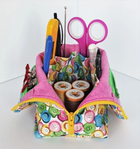 PDF PATTERN for Sewing organizer zipper bag with pockets: tabletop organizer for small sewing notions and tools Sewing Organizer Pattern, Sewing Organizer, Pattern For Sewing, Bag With Pockets, Small Sewing, Sewing Bags, Sewing Organization, Zipper Bag, Sewing Notions