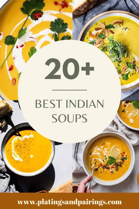 20+ Delicious Indian Soups (Indian Soup Recipes) - Platings + Pairings Soups For Dinner, Indian Soup Recipes, Curried Butternut Squash, Curry Soup Recipes, Mulligatawny Soup, Recipes To Try At Home, Indian Soup, Curried Butternut Squash Soup, Butternut Soup