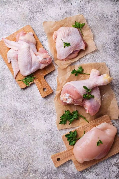 There are three reasons why you should learn to break down a whole chicken. 1. Save Money. 2. Avoid Waste 3. Precise cuts Meat Food Styling, Chicken Thighs In Oven, Hobby Inspiration, Meat Store, Chicken Shop, Meat Food, Meat Shop, Chicken Meat, Raw Chicken