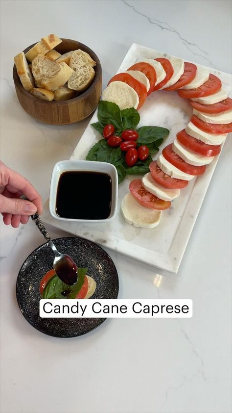 Candy Cane Caprese Board #holidayfood #holidayentertaining #christmasdinner #holidaysnacking | Pinterest Caprese Board, Snacks Christmas, Food Christmas, Holiday Appetizer, Charcuterie Inspiration, Party Food Platters, Charcuterie Recipes, Christmas Food Dinner, Christmas Brunch