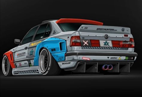 E36 Livery, Bmw Cartoon, Need For Speed Heat, Car Brands Logos, Bmw Design, Bmw Art, Bmw E34, Cool Car Drawings, Automotive Artwork