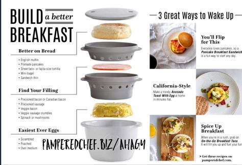 Pampered Chef Breakfast, Pampered Chef Egg Cooker, Breakfast Sandwich Maker Recipes, Chef Breakfast, Sandwich Maker Recipes, Ceramic Egg Cooker, Easy Breakfast Sandwich, Breakfast Sandwich Maker, Breakfast Maker