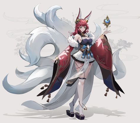 Kitsune Character, Monster Hunter Art, Pix Art, Fox Girl, Anime Warrior, Fantasy Monster, Anime Character Drawing, Cat Girl, Fantasy Character Design