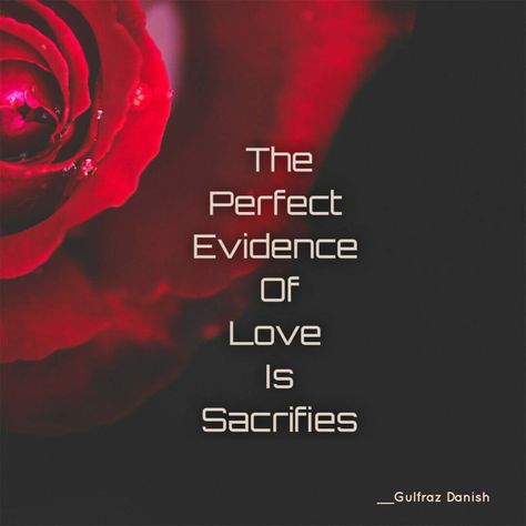 The perfect evidence of love is sacrifice ___Md Gulfraz Danish Love Sacrifice Quotes, Love Is Sacrifice, Sacrifice Quotes, Sacrifice Love, D D Character Ideas, You Are My Everything, Self Image, Love Always, Character Ideas