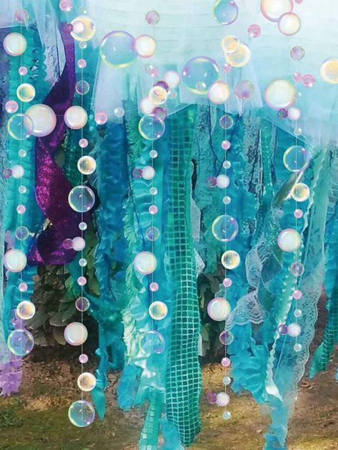 Ocean Themed Party, Under The Sea Party Decorations, Sea Party Decorations, Pink Lanterns, Under The Sea Decorations, Ocean Theme Party, Mermaid Party Decorations, Halloween Tattoo, Mermaid Theme Birthday