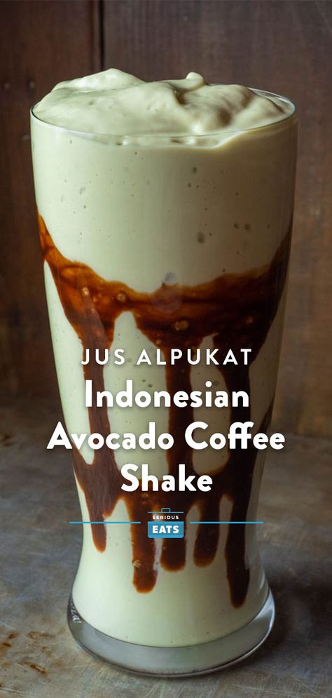 Jus Alpukat (Indonesian Avocado-Coffee Shake) Recipe Coffee Shake Recipe, Avocado Coffee, Avocado Shake, Avocado Juice, Coffee Shake, Shot Of Espresso, Sea Salt Chocolate, Avocado Smoothie, Salted Chocolate