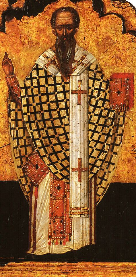 Hieromartyr Dionysius the Areopagite, Bishop of Athens - Orthodox Church in America St John Chrysostom, Christ Pantocrator, Saint Gregory, John Chrysostom, Biography Books, Holy Father, Churches Of Christ, Divine Light, Religious Studies