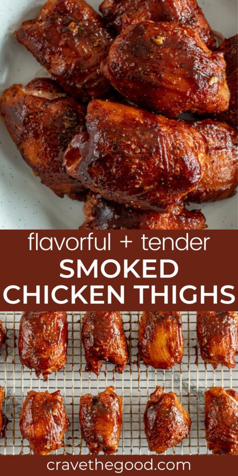 Chicken Thighs Traeger, Chicken Thigh Grill Recipes, Traeger Chicken Thighs, Traeger Smoked Chicken, Pit Boss Pellet Grill Recipes, Smoker Recipes Chicken, Smoked Chicken Thighs, Smoker Grill Recipes, Smoked Chicken Recipes