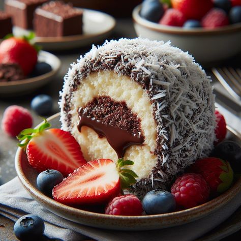 Luscious Lamingtons: Australia's Iconic Delight Lamington Recipe, Desiccated Coconut, Healthy Homemade Recipes, Classic Desserts, Sponge Cake, Sweet Desserts, Colouring Books, Food Illustrations, Yummy Food Dessert