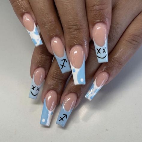 Sagittarius Nails Designs Acrylic, Aquarius Nails Acrylic, Aquarius Nails Designs, Sagittarius Nails Designs, Pisces Nails Designs, Sagittarius Nails, Aries Nails, Acrylic Nail Designs Coffin, Hippie Nails