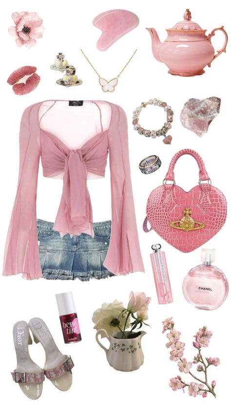 #outfitinspo #pinkoutfitinspo #fairycore #dior #channel #viviennewestwood #benetint Pink Outfits Baddie, Girly Y2k Outfits, Mari Core, Princess Activities, Sommer Strand Outfit, 2000s Fashion Outfits, Smart Kids, Swaggy Outfits, Jolie Photo