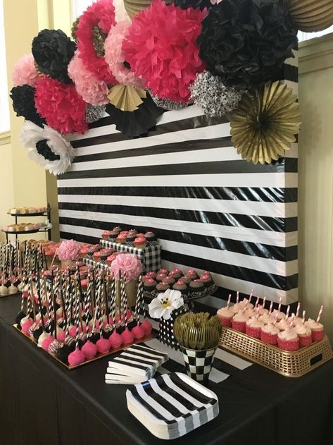 Kate Spade Centerpiece Ideas, Pink Retirement Party Ideas, Selamat Hari Valentine, Kate Spade Party, Kate Spade Bridal Shower, Kate Spade Bridal, Brunch Decor, 40 Birthday, Paris Theme Party