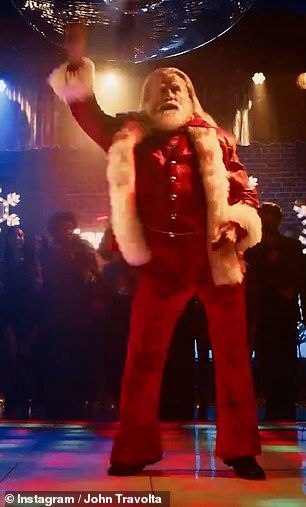 John Travolta Santa, John Travolta Dancing, 1970s Movies, Christmas Commercial, Dancing Santa, Saturday Night Fever, Night Fever, John Travolta, Farm Heroes