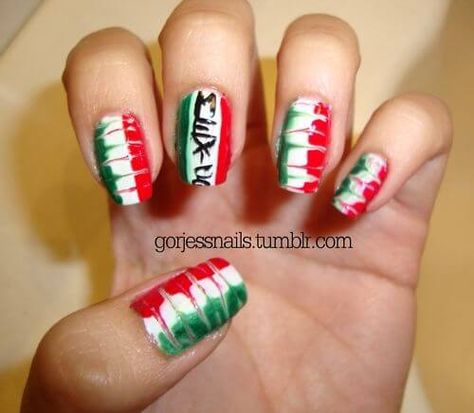 Flag Nail Designs, Country Nail Art, Mexican Nails, Flag Nails, Holiday Nails Christmas, Tie Dye Nails, Fantasy Nails, Diva Nails, Holiday Nail Designs