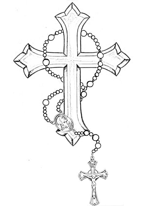 Cross With Rosary Tattoo Design, Cross And Rosary Tattoo, Egyptian Symbol Tattoo, Dove Drawing, Abstract Tattoo Ideas, Best Neck Tattoos, Cross Drawing, Rosary Tattoo, Abstract Tattoos