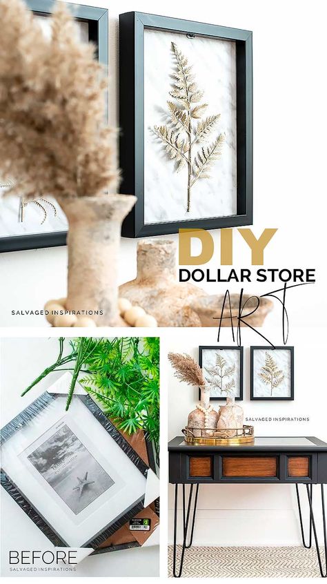 Dollorama Ideas Diy Projects, Massage Room Decor, Salvaged Inspirations, Diy Marble, Diy Dollar Tree Decor, Faux Greenery, Dollar Tree Decor, Table Makeover, 3d Wall Art