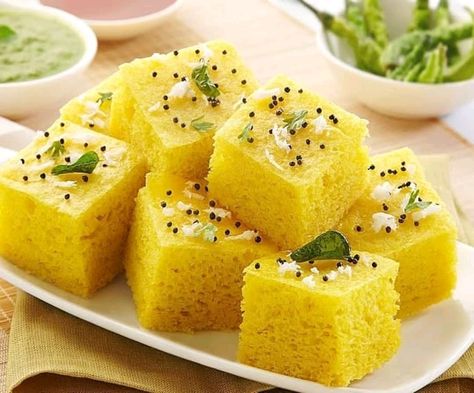 12 Easy Gujarati Breakfast Recipes | Women Community Online Vegetarian Starters, Khaman Dhokla, Indian Food Photography, Gujarati Snacks, Dhokla Recipe, Gujarati Recipes, Fermented Foods, Savory Snacks, Easy Snacks