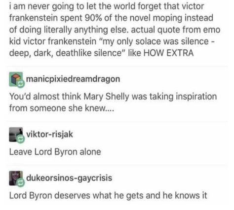 Literature Tumblr, Frankenstein Book, Modern Prometheus, Horror Novels, The Modern Prometheus, Victor Frankenstein, Literature Humor, Horror Novel, Mary Shelley