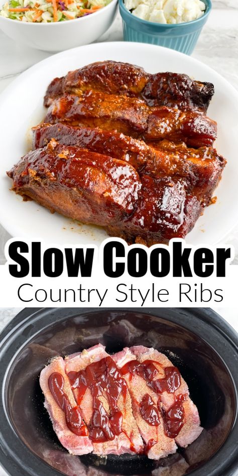 Slow Cooker Country Style Ribs, Country Ribs Recipe, Slow Cooker Ribs Recipe, Pork Crockpot Recipes, Crockpot Ribs, Boneless Ribs, Country Style Ribs, Slow Cooker Ribs, Crock Pot Recipe