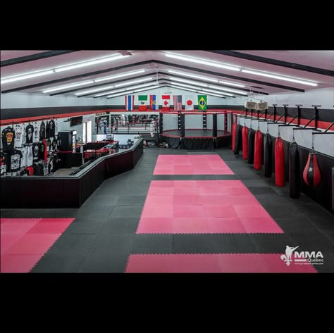 Mma Gym Design, Boxing Gym Design, Boxing Arena, Bjj Gym, Dojo Design, Martial Arts Gym, Muay Thai Gym, Korean Martial Arts, Club Fitness