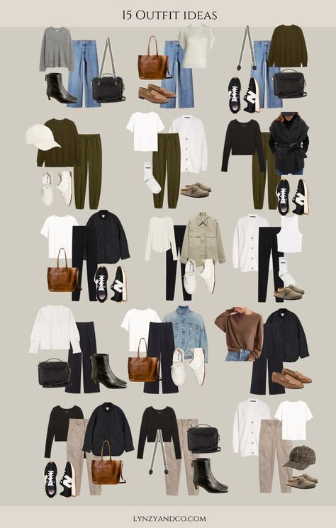 2023 Fall Capsule Wardrobe for Moms - Lynzy & Co. Capsule Wardrobe For Moms, Capsule Wardrobe Women, Looks Jeans, Comfortable Loungewear, Capsule Wardrobe Outfits, Fashion Capsule Wardrobe, Skandinavian Fashion, Fashion Vocabulary, Winter Capsule Wardrobe