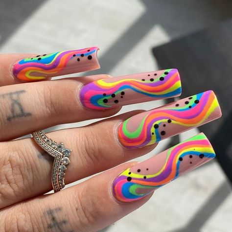 (paid link) best acrylic nail kit for beginners Multicoloured Nails, Easter Nail Ideas, 2023 Spring Nails, Spring Nails 2023, Rave Nails, Easter Nail, Retro Nails, Dope Nail Designs, Cute Summer Nails