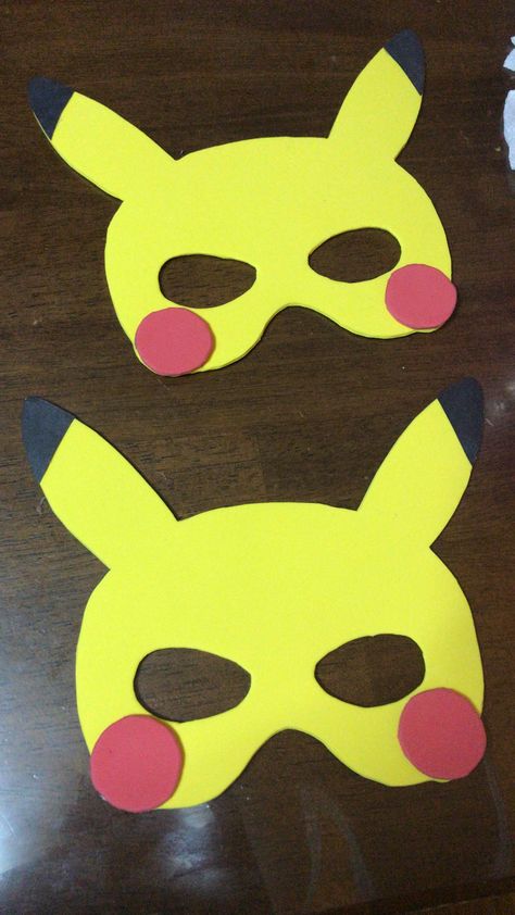 Pokémon pikachu mask - made out of foam Pikachu Mask, Pokémon Party, Pokemon Party, Family Fun Games, Kindergarten Crafts, Easy Costumes, Sports Day, Step By Step Painting, Mask Making