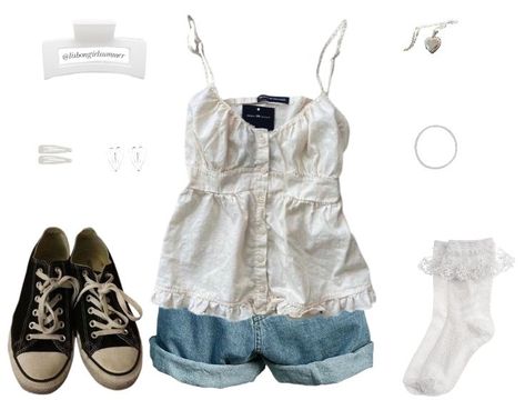 Flirty Outfits Summer, Skins Inspired Outfits, Outfit Inspo Shorts, Downtown Outfits, Summer Fits, Babydoll Top, Really Cute Outfits, Girly Outfits, Casual Style Outfits